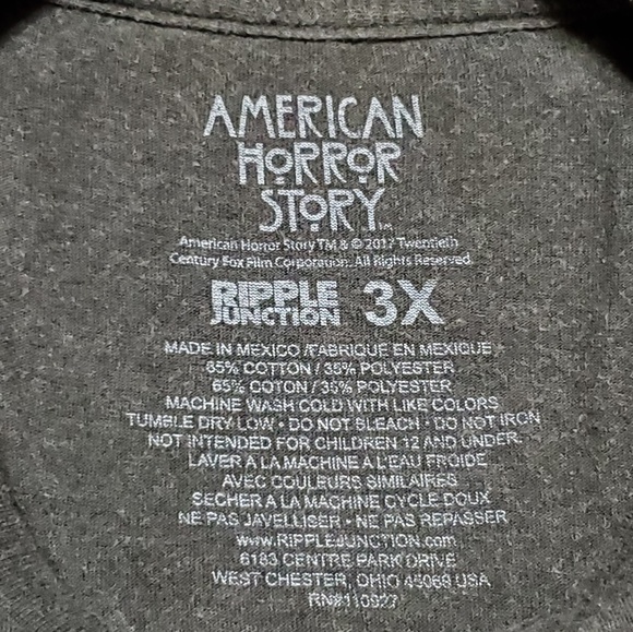 American Horror Story "Normal People Scare Me" Gray & White  Graphic Tee Size 3x - Picture 3 of 4